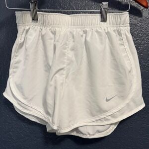Nike Women's Tempo Dry‎ Fit Running Shorts White Athletic Workout Gym Size M